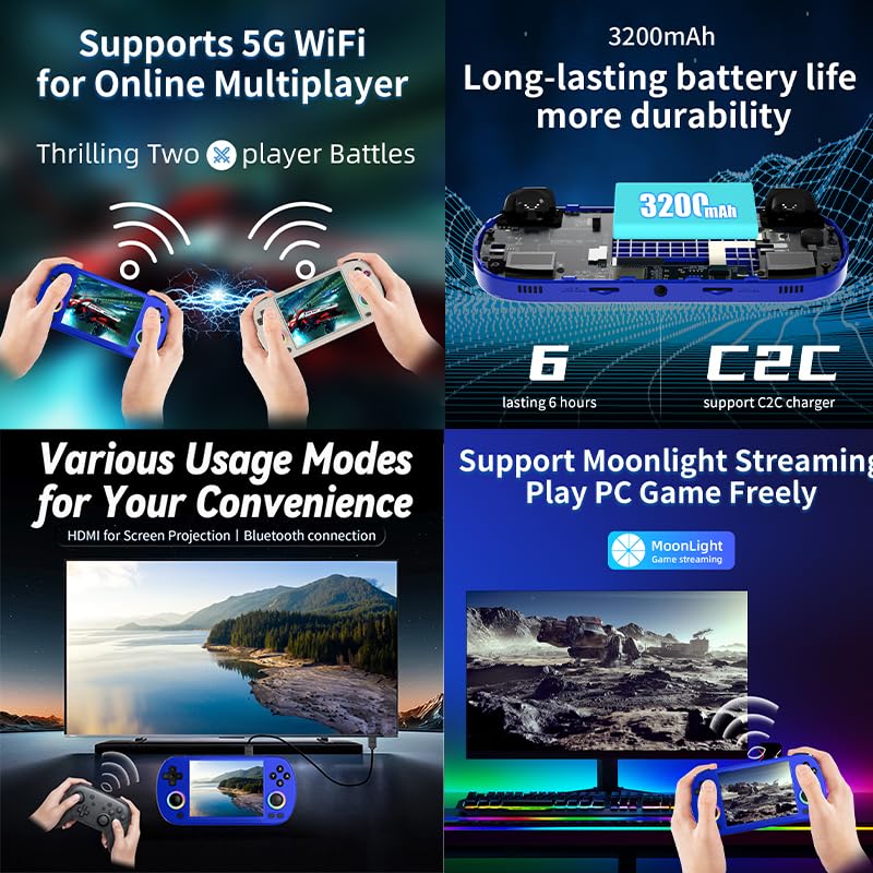 Retro Handheld Game Console with 4-Inch IPS Screen A575
