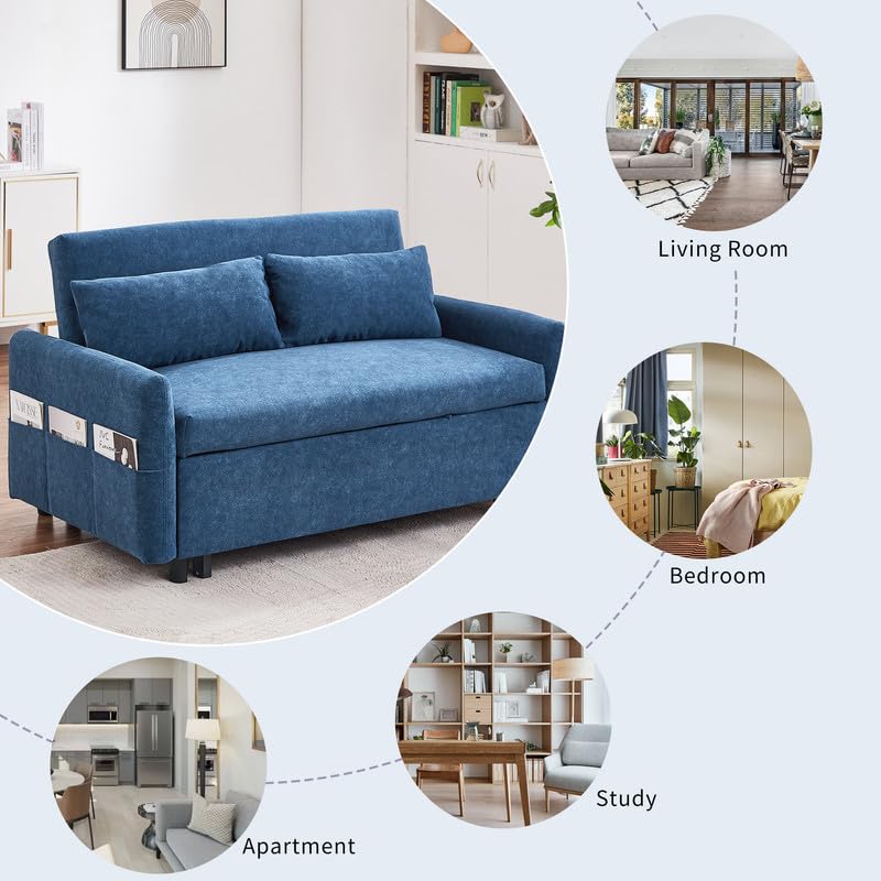 Convertible Sofa Bed Sleeper Chair with Adjustable Backrest, Grey C681