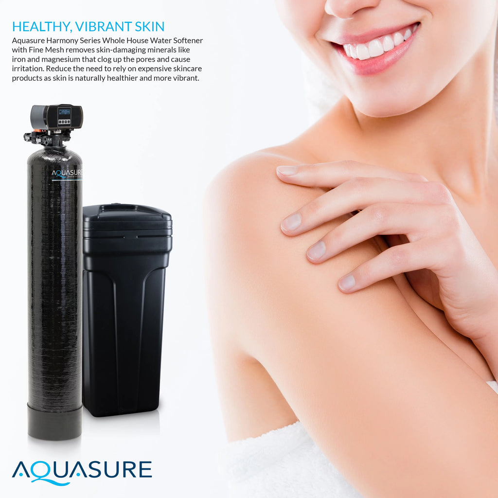 64,000 Grain Water Softener with Fine Mesh Resin and Pleated Sediment Pre-Filter U564