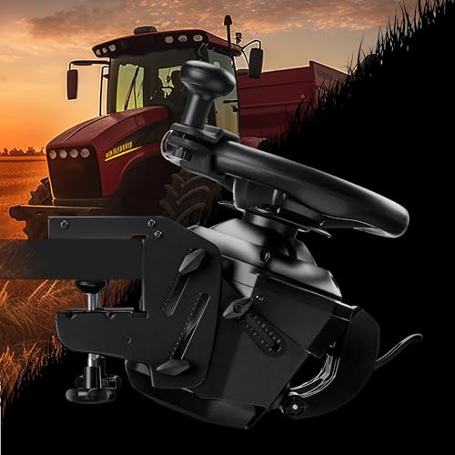 SimTask Steering Kit with Adjustable Clamp and Spinner Knob for Truck and Farm Simulation Gaming J334