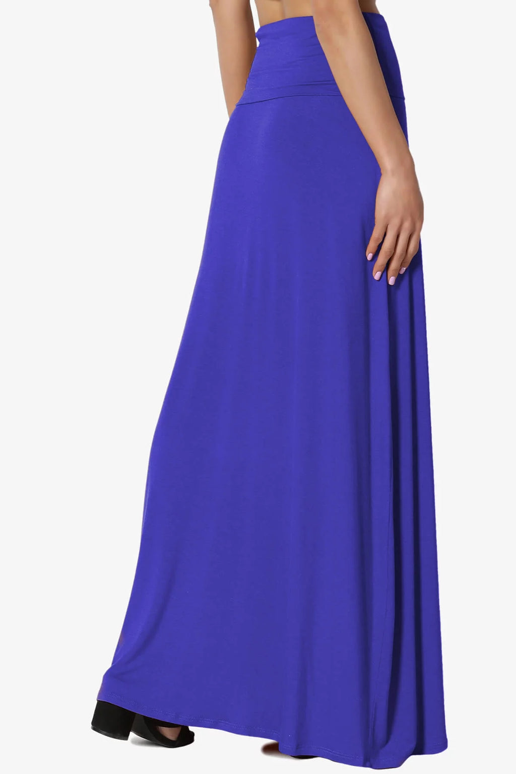 Women's Casual Draped Jersey Maxi Skirt Y8012