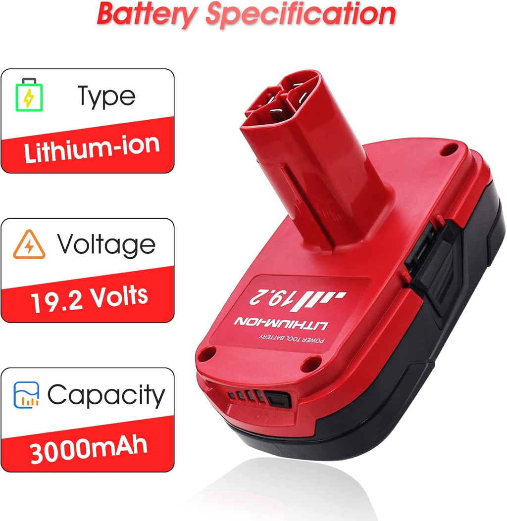 19.2V 3000mAh Lithium Ion Replacement Battery for Craftsman Tools S7868