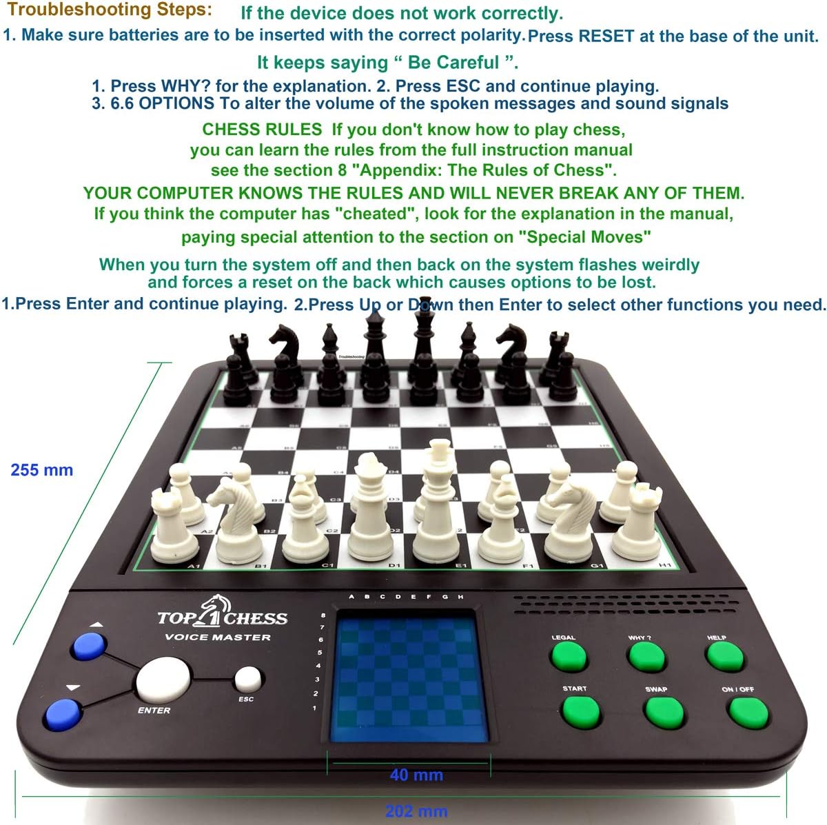 Electronic Voice Chess Academy 8 in 1 Computer Teaching System J297