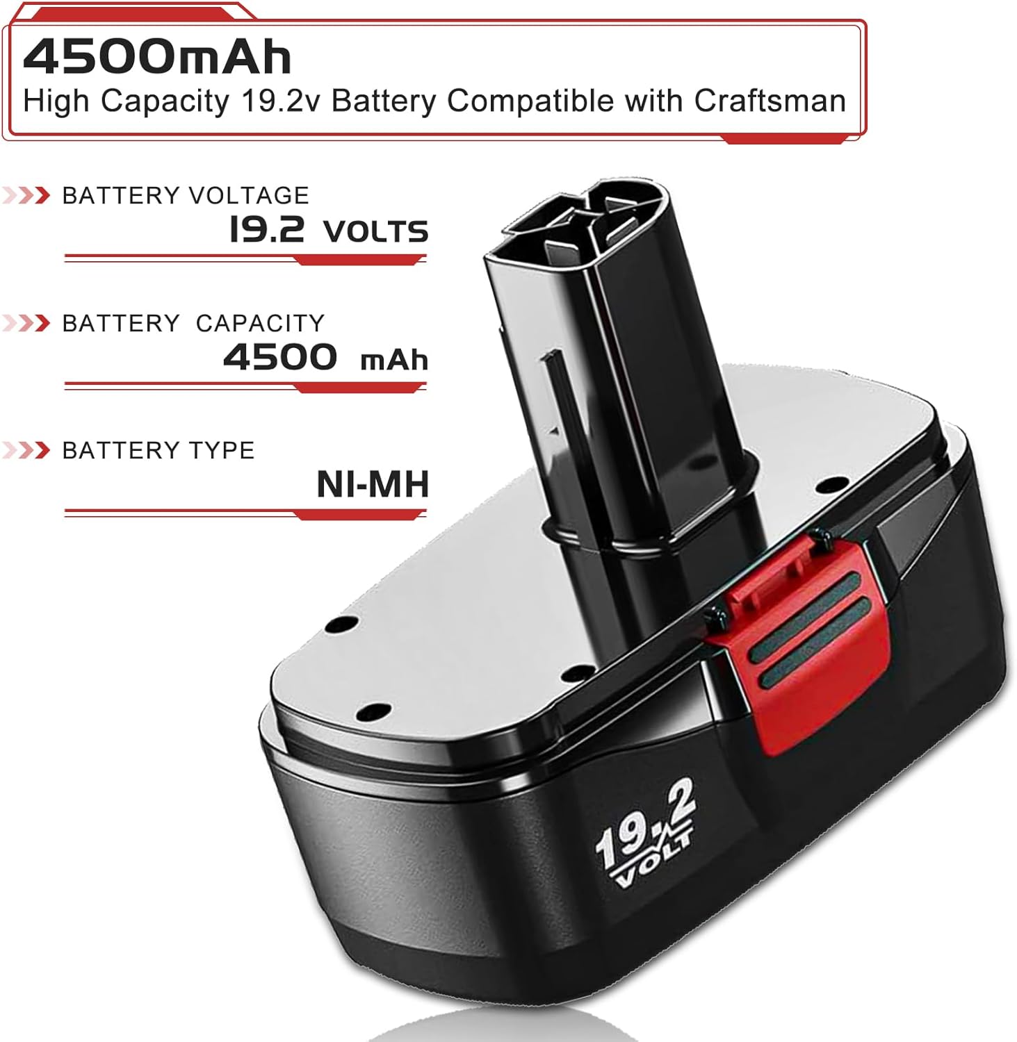 2 Pack 4500mAh Replacement for 19.2V Ni-MH Cordless Power Tool Battery X62336