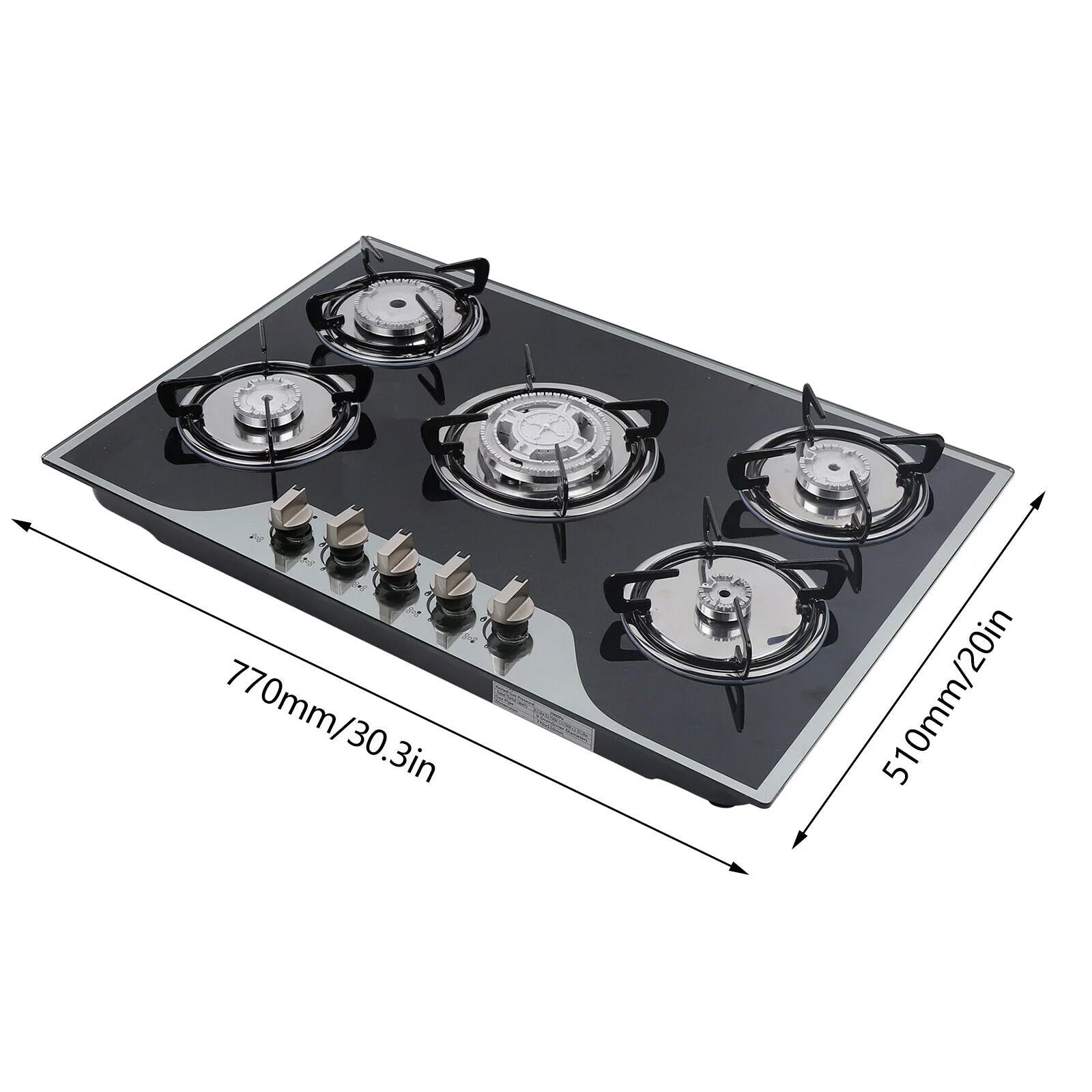 5 Burner Gas Cooktop with Tempered Glass K56547
