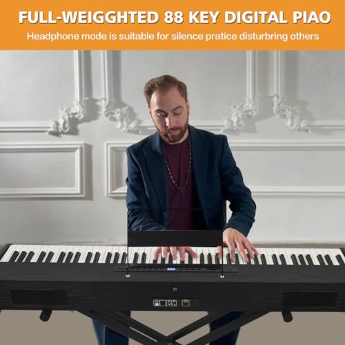88 Key Weighted Digital Piano with Hammer Action and Speakers X88384