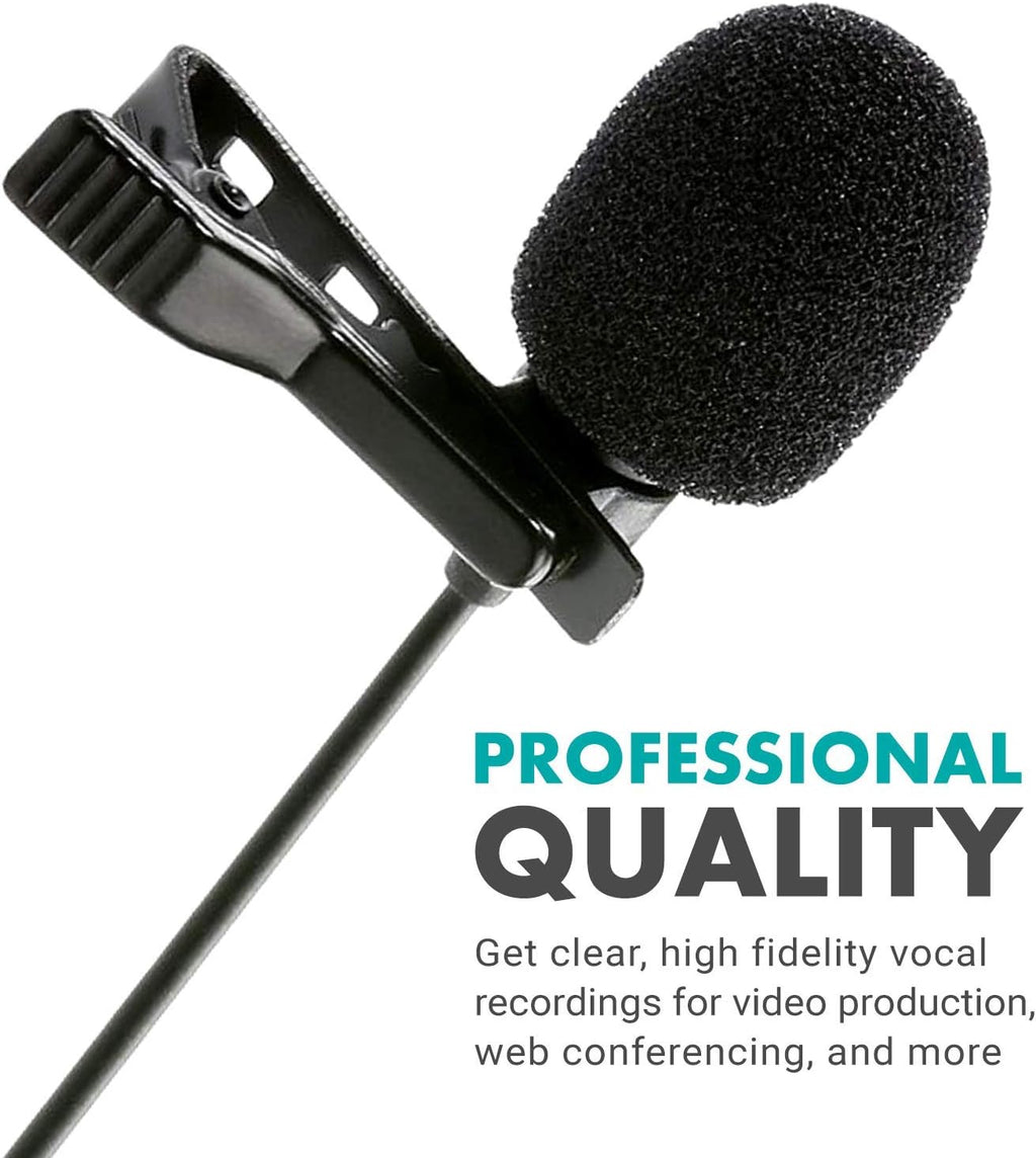 USB Lavalier Clip-on Omnidirectional Microphone for Laptop, PC and Mac F281