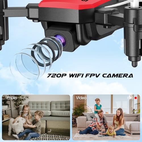Mini Drone with Camera 720P HD FPV, Foldable RC Quadcopter with 2 Batteries C2480