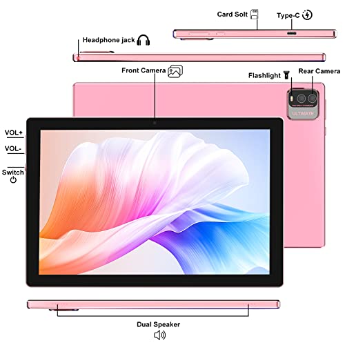 Tablet 10 inch with Keyboard Case, 12GB RAM, 1280x800 IPS HD Touch Screen E354