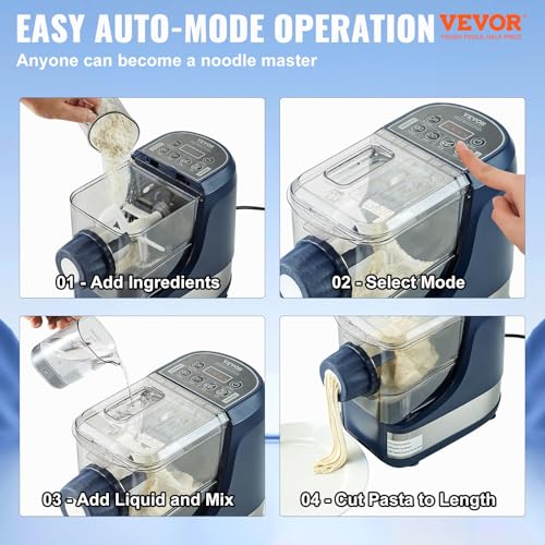 Electric Pasta Maker, 150W Automatic Noodle Machine, 500g Flour Capacity, 8 Pasta Shapes N76759