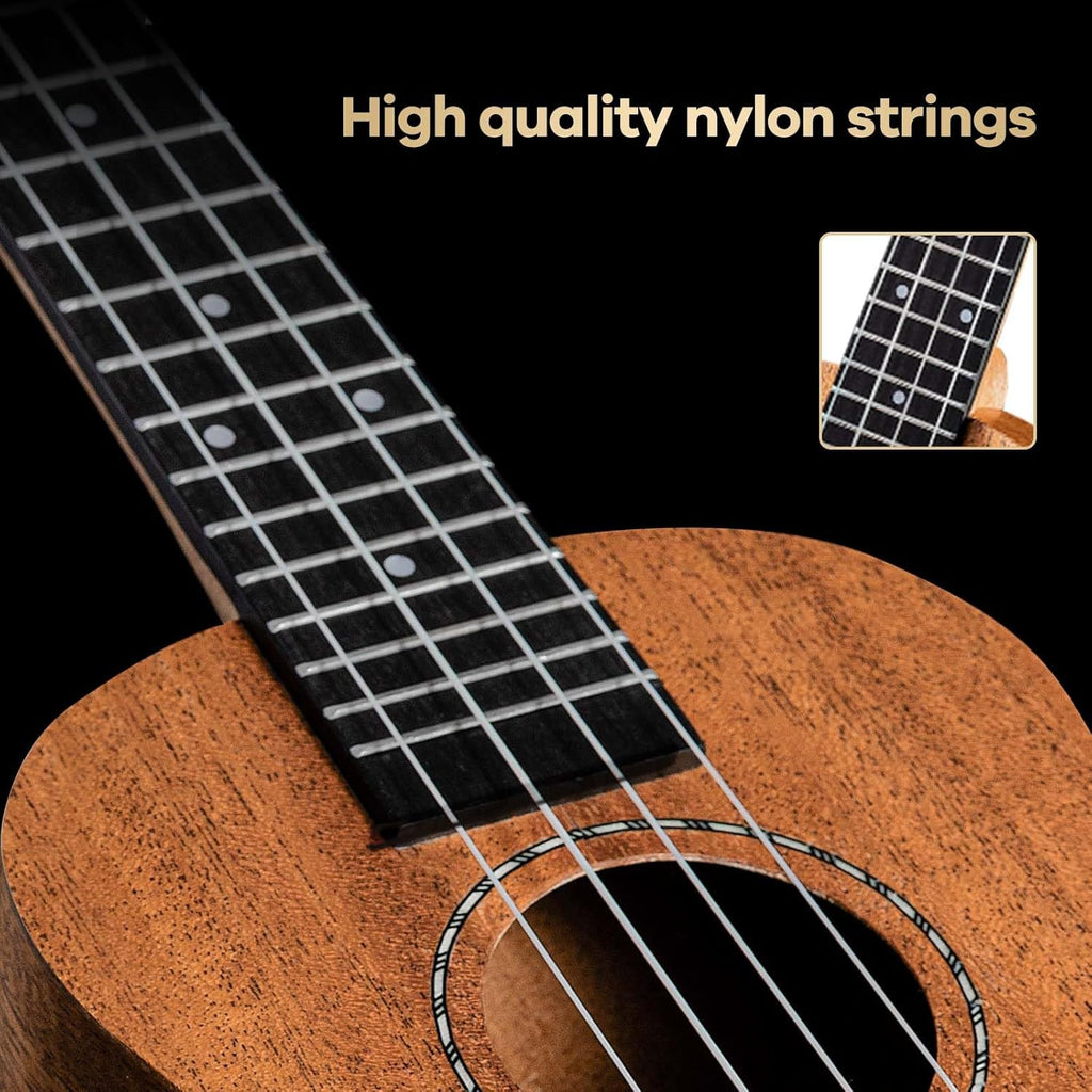 Soprano Ukulele 23 Inch Mahogany with Tuner, Capo, Gig Bag S364
