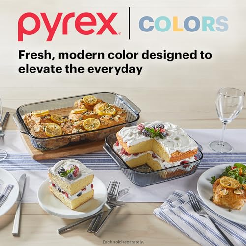Tinted Glass Baking Dish with Lid, Oblong Casserole Pan I673070