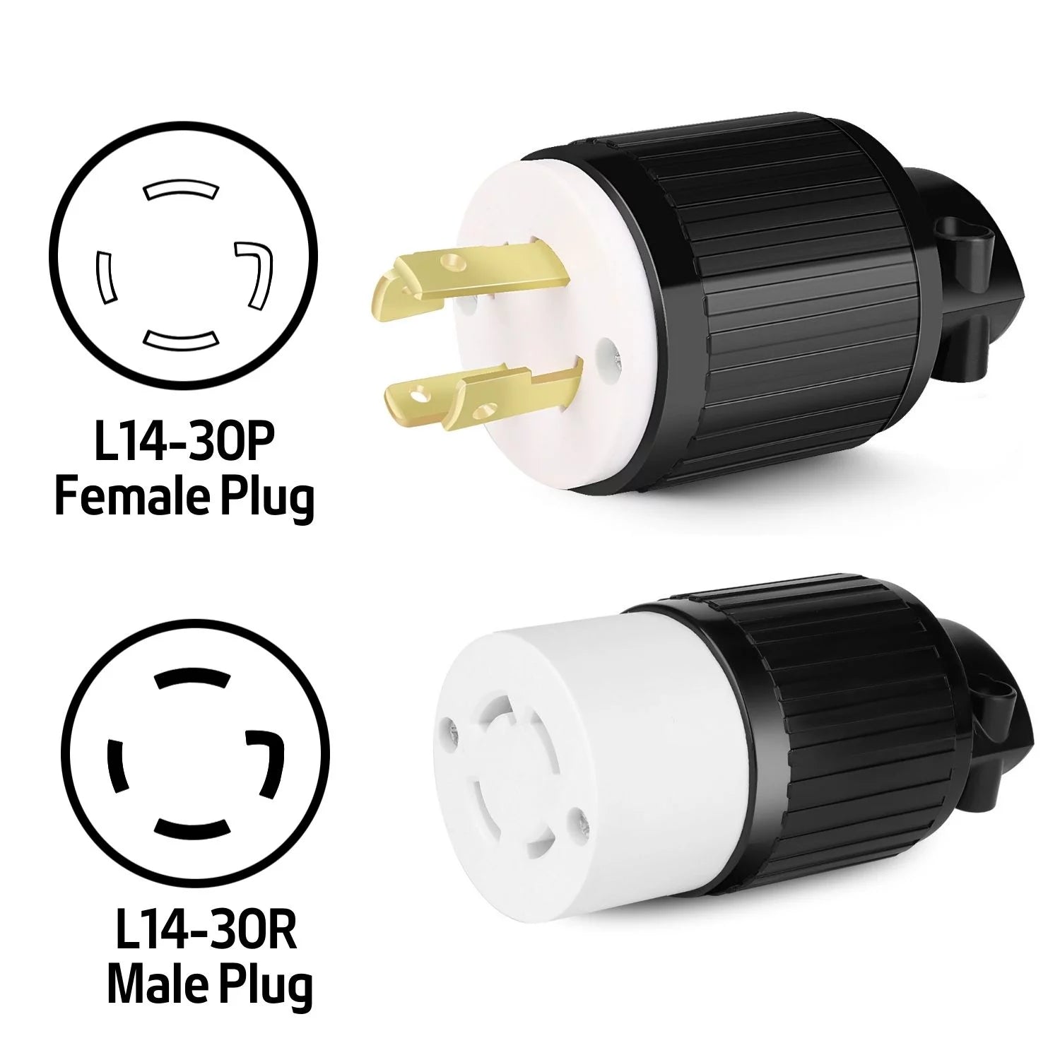 Locking Connector Female Socket, 30 Amp 125/250V, 3 Pole 4 Wire D1586