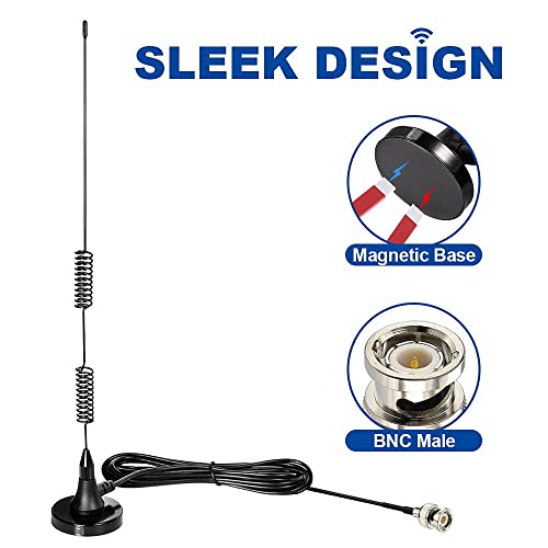 20-1300MHz Police Scanner Antenna Magnetic Base VHF UHF Ham BNC Male A6823