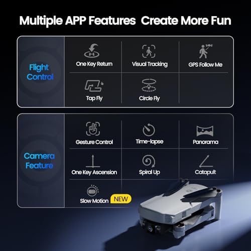 4K Camera Drone for Adults, Lightweight Foldable FPV Quadcopter T210809