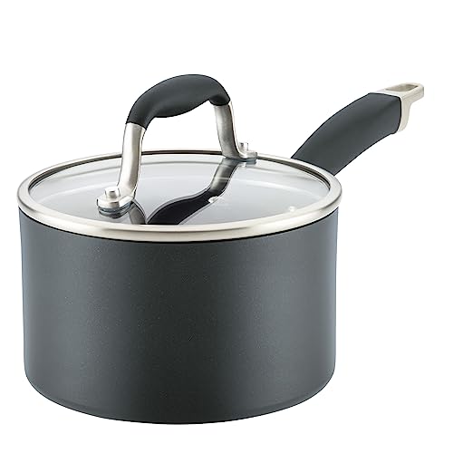Anolon Advanced Home Hard Anodized Nonstick Sauce Pan/Saucepan with Straining and Lid, 2 Quart (2 Qt Straining Saucepan, Bronze)