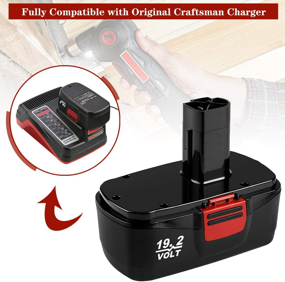 2 Pack 3600mAh Ni-Mh Replacement Battery for 19.2V Cordless Drill S567
