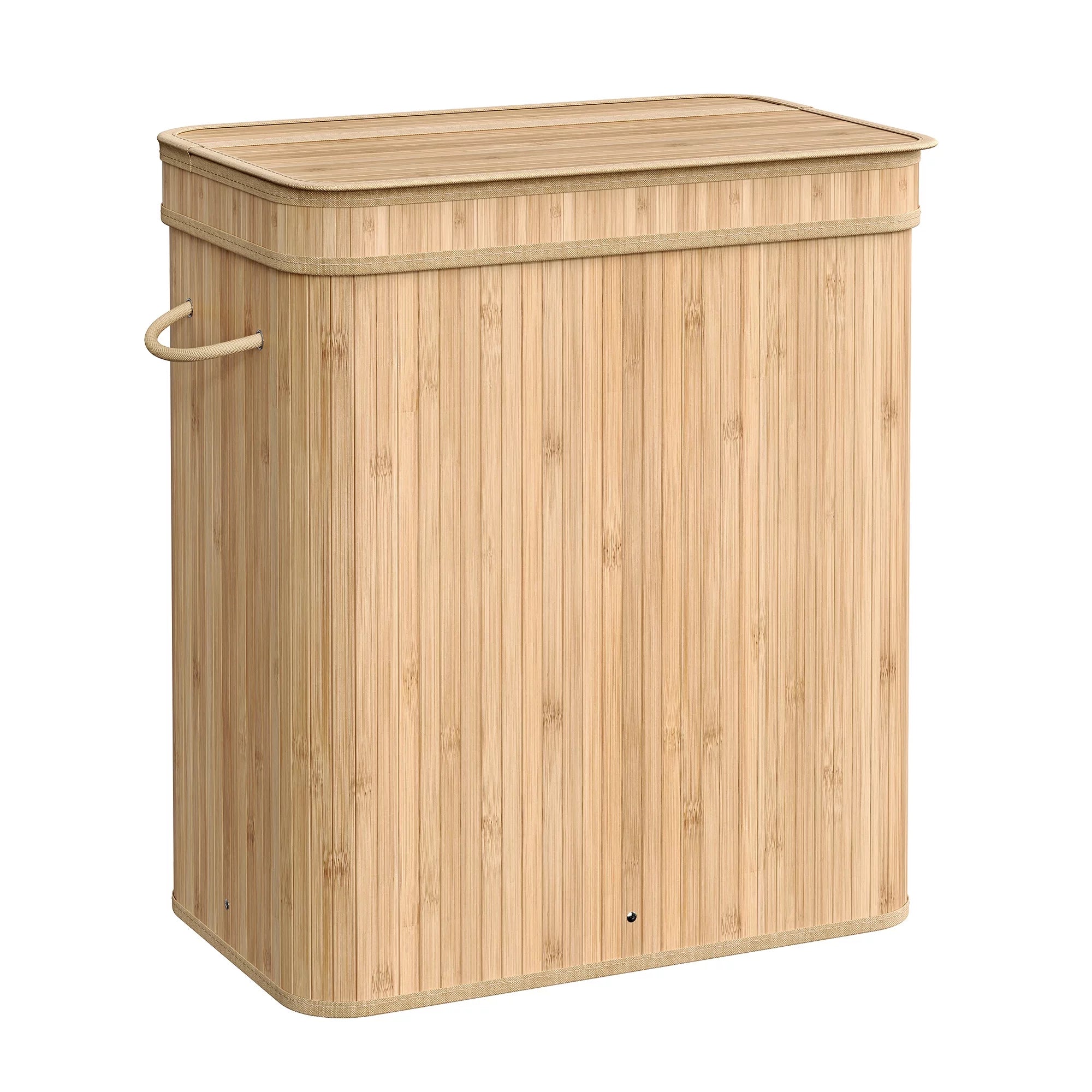 Bamboo Laundry Hamper with Lid and Handles F435652