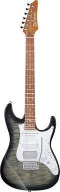 Ibanez AZ22S1F Standard 6-String Right-Handed Electric Guitar with Roasted Maple Neck and Jatoba Fretboard (Transparent Black Sunburst)