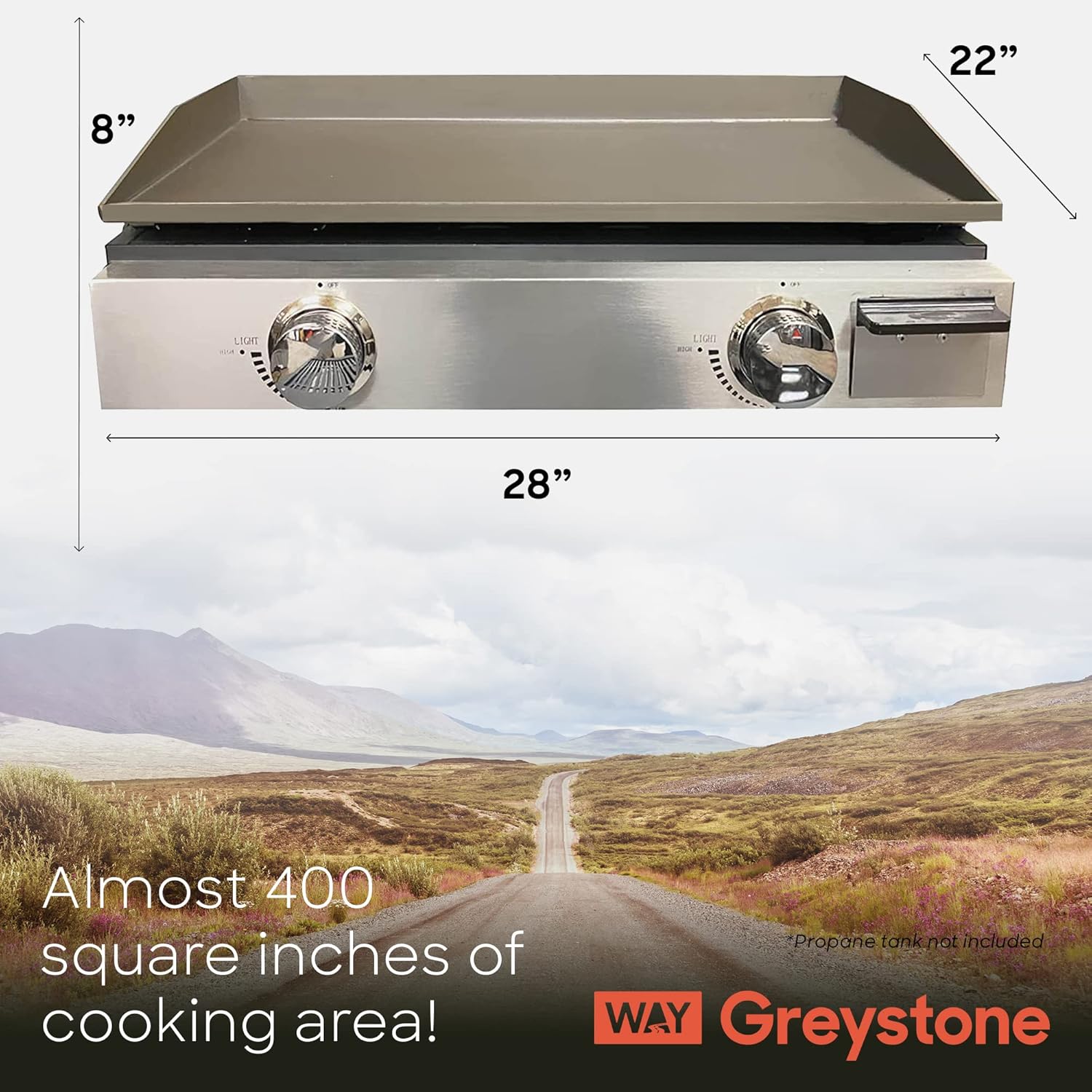 RV Griddle 25 Inch Stainless Steel X1749