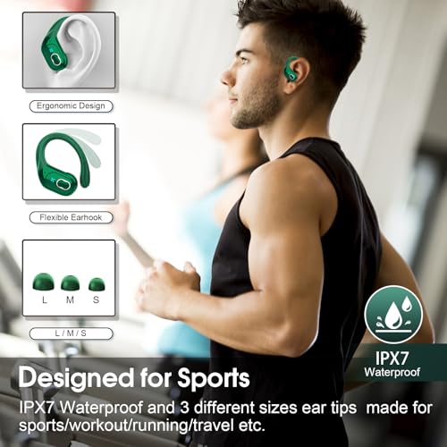 Wireless Earbuds Bluetooth 5.4 with Earhooks, IPX7 Waterproof P475856