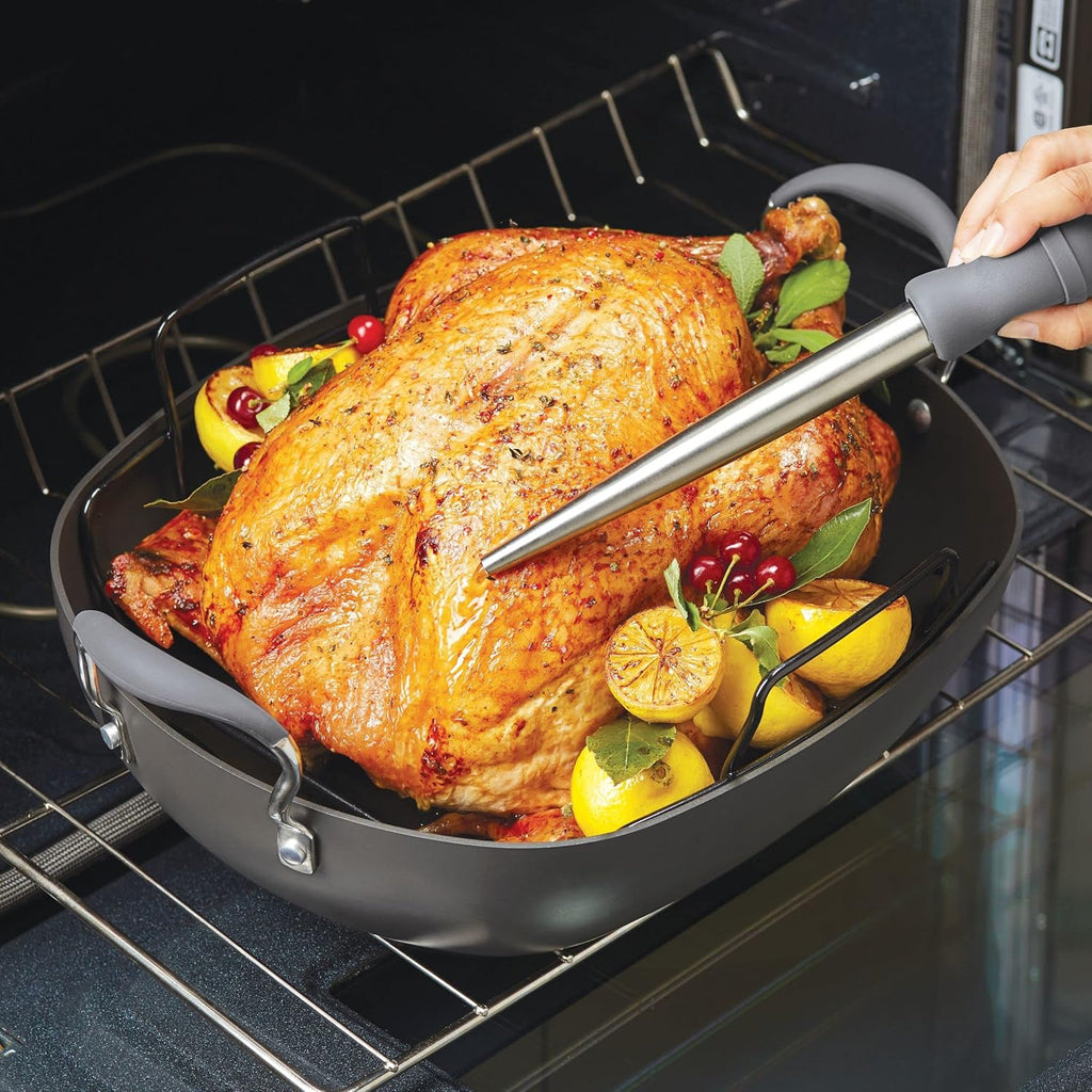 Nonstick Roaster Pan with Rack, 16 x 13 Inch V1545