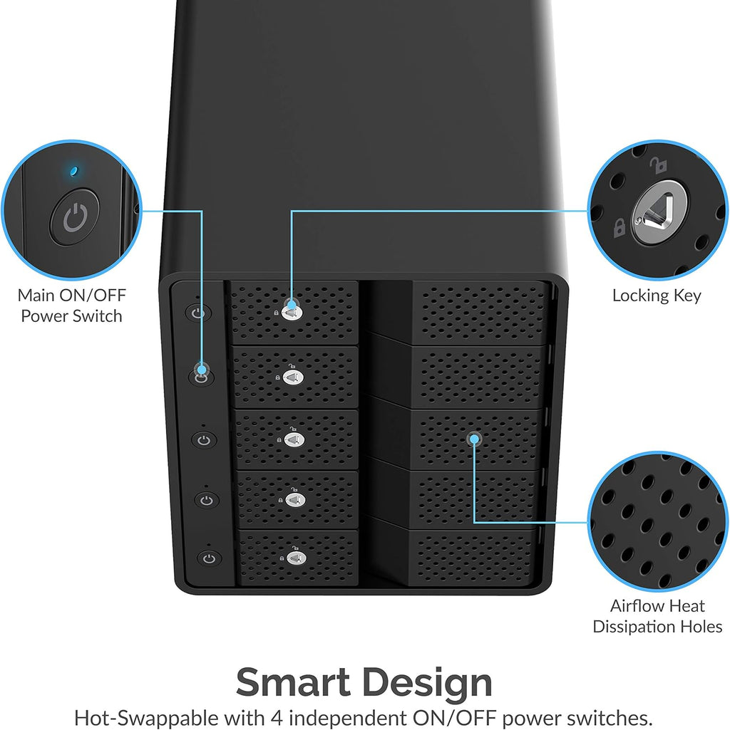 USB 3.0 to SATA Dual Bay External Hard Drive Docking Station for 2.5/3.5in HDD SSD with Cloner Function J42226