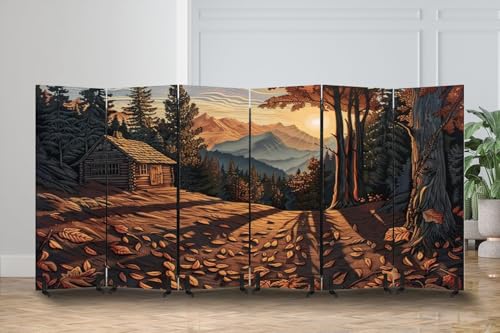 Freestanding Acoustic Room Divider with Panorama Art Print Y171933