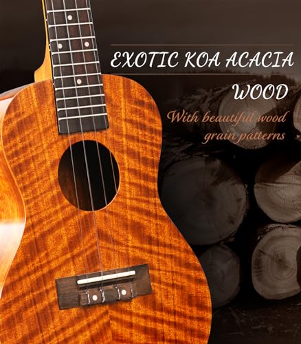 Concert Ukulele 23 Inch Acacia Wood with Starter Kit G87470