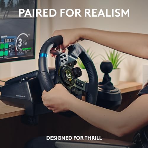 Racing Wheel and Pedals with Force Feedback, Gaming Steering Wheel for PS5, PS4, PC, Mac, Black W946