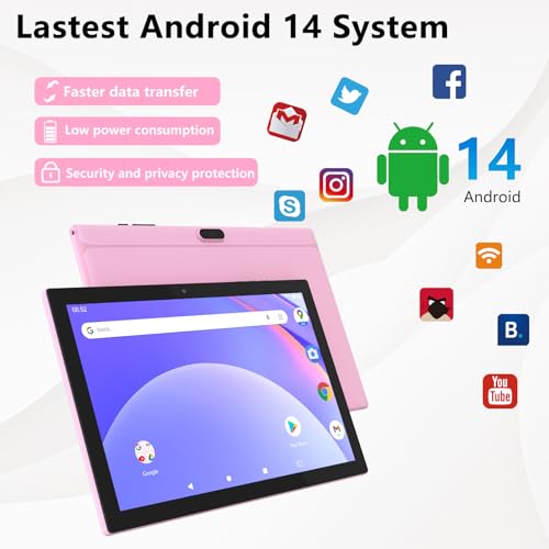 10 Inch Android 14 Tablet with Keyboard, 8GB RAM, 64GB Storage H38978