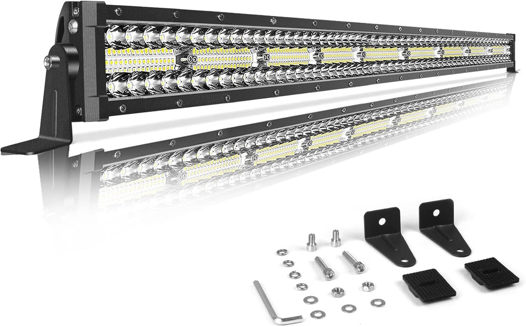 GREUNION 52 inch led Light bar for Trucks, Triple Row Lighting barra Kit, led spot Flood Combo Beam Light bar for Off-Road ATV UTV SUV Boat and Tractor ( 6000K)