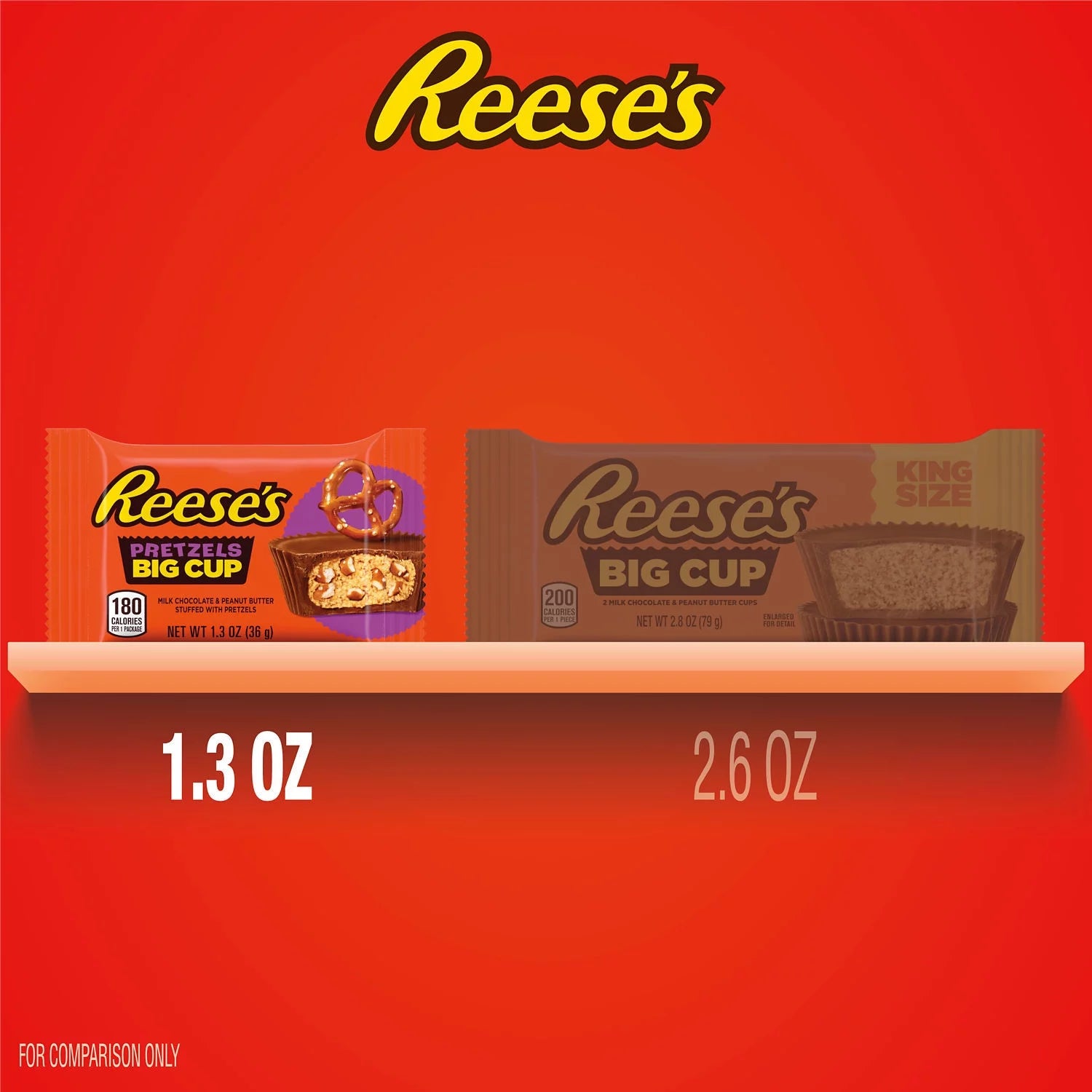 Milk Chocolate Peanut Butter Cups with Pretzels, 1.3 oz, 16 Count D555