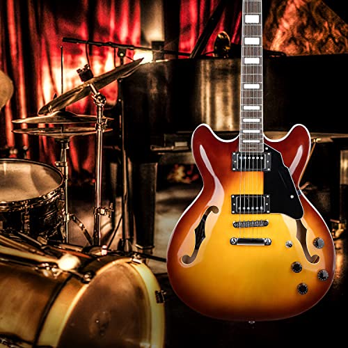 Semi-Hollow Electric Guitar with Stainless Steel Frets Red K5500