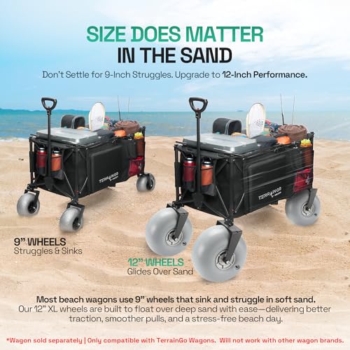 Beach Wagon Wheels for Sand, 12 Inch Air-Filled Tires V915