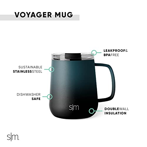 Travel Coffee Mug with Lid and Handle, Insulated Stainless Steel Tumbler, 12oz U711849