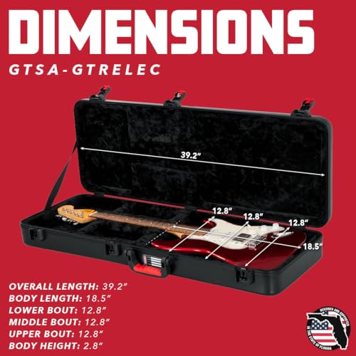 Molded Flight Case for Strat/Tele Style Electric Guitars with TSA Locking Latch U665