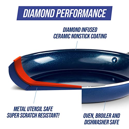 Diamond Infused Ceramic Nonstick 11" Grill Pan with Lid E127199