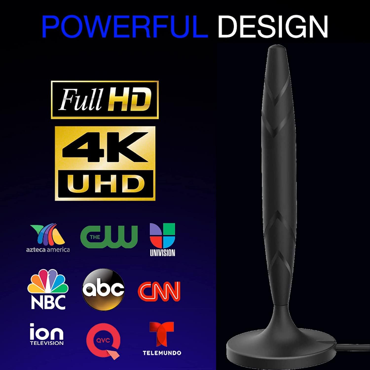 Indoor Outdoor Amplified TV Antenna with 20 ft Coaxial Cable D620630