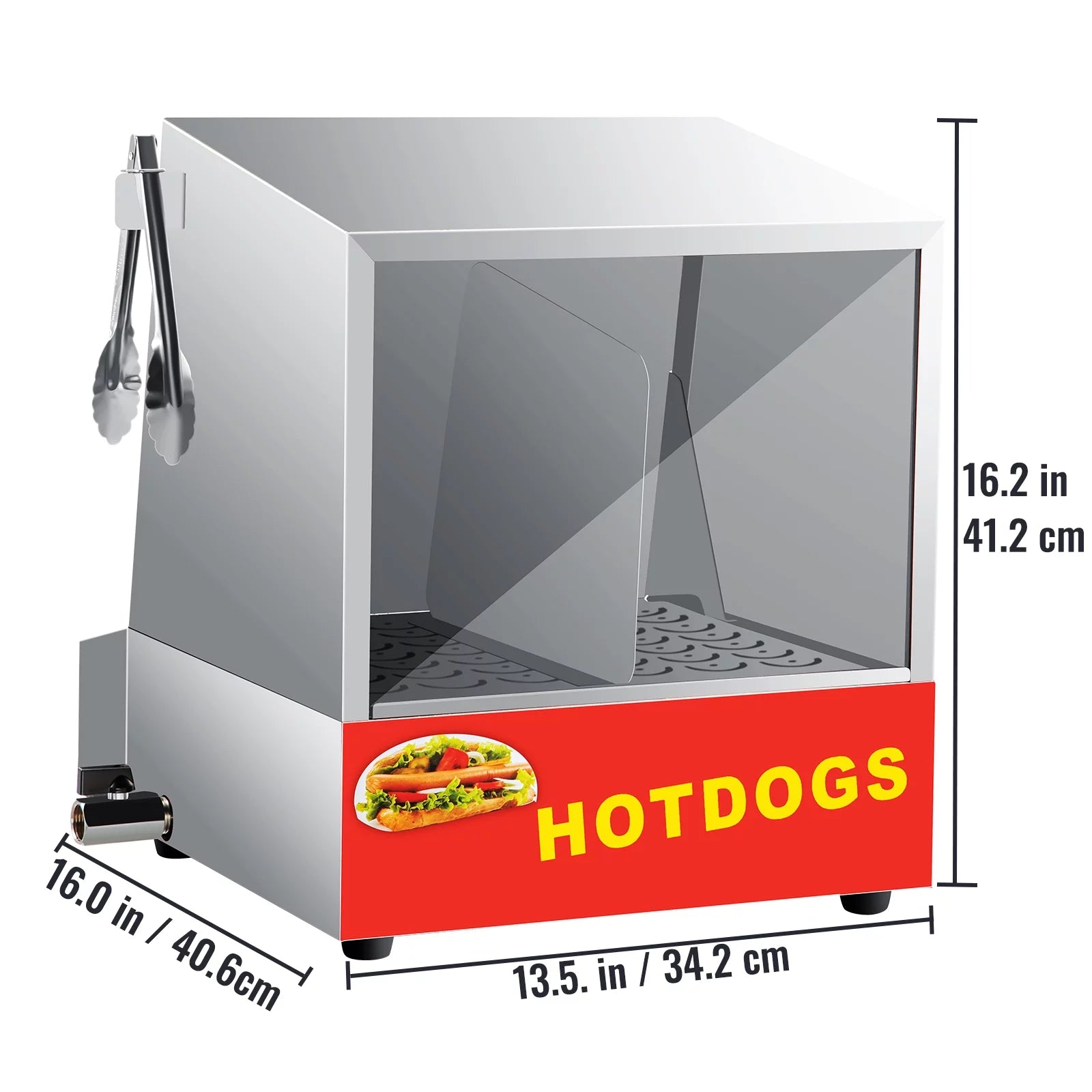 Hot Dog Steamer, 36L, Electric Bun Warmer with Stainless Steel Body H902