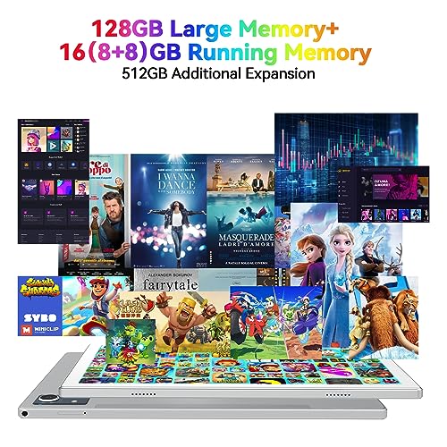 Android 13 Tablet, 10.1 inch, 128GB, 8000mAh Battery, Keyboard Included Z101267