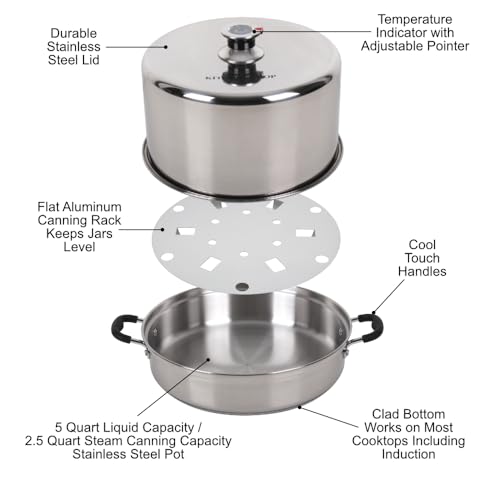 Steam Canner with Temperature Indicator, Stainless Steel J959