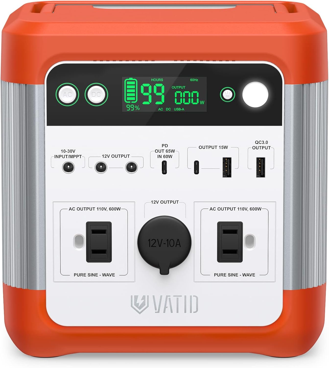 Portable Power Station 600W 518Wh Solar Generator O3909