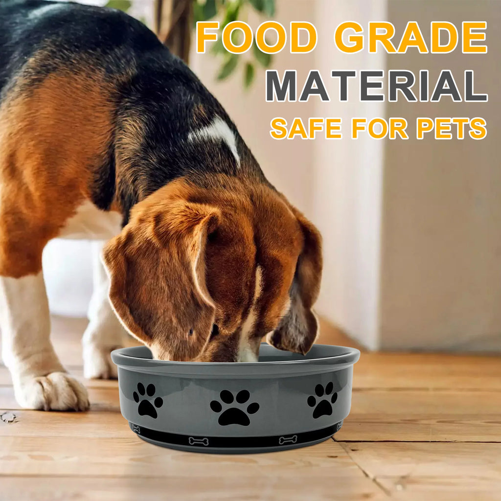 Ceramic Pet Bowl for Dogs and Cats, Food and Water Feeding Bowl, 35oz N334