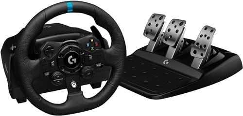 Racing Wheel and Pedals with Force Feedback, Gaming Steering Wheel for PS5, PS4, PC, Mac, Black W946