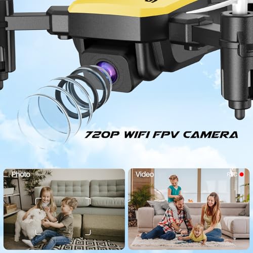 Mini Drone with Camera 720P HD FPV, Foldable RC Quadcopter with 2 Batteries C2480