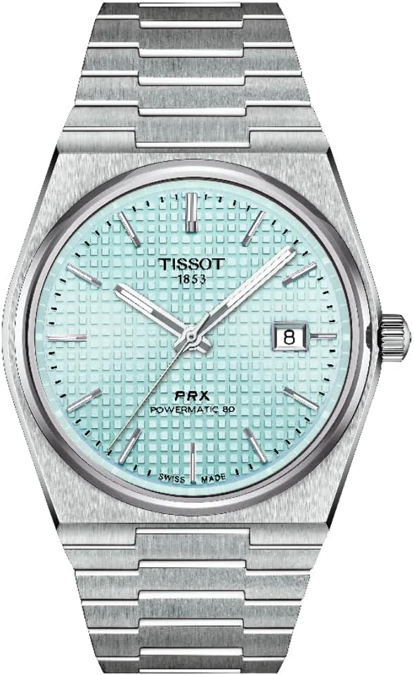 Tissot Mens PRX Powermatic 80 316L Stainless Steel case Automatic Watches, Grey, Stainless Steel, 12 (T1374071135100)