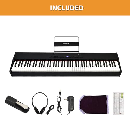 88 Key Weighted Digital Piano with Hammer Action and Speakers X88384