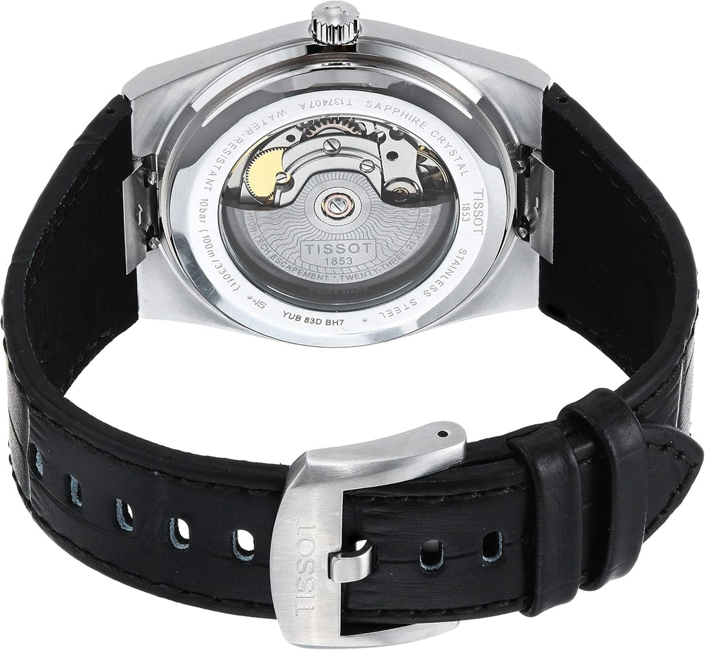 Men's Automatic Watch, Black Leather S807755