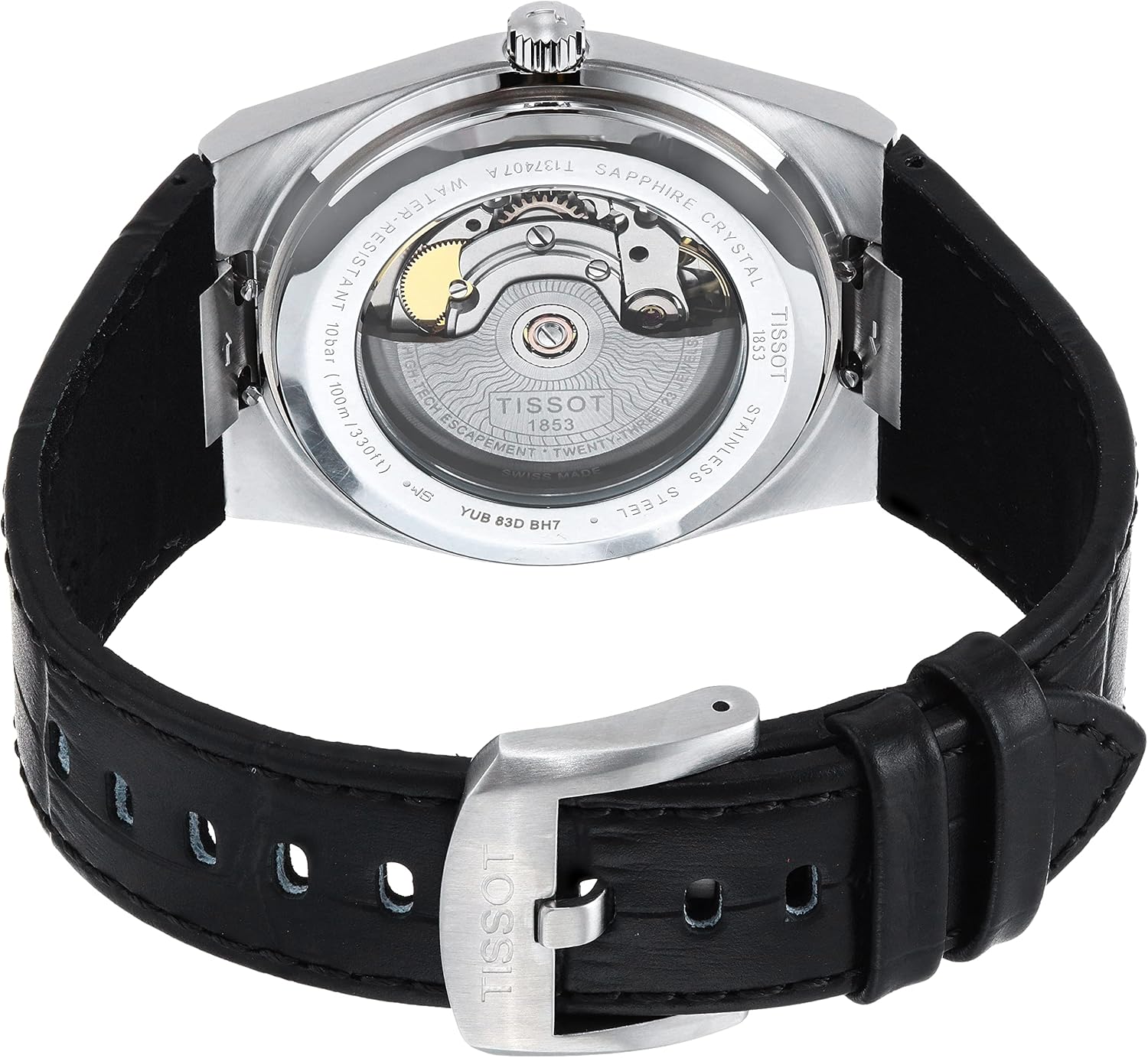 Men's Automatic Watch, Black Leather S807755